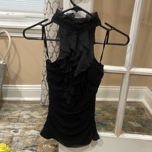 Black halter top with a ruffled center from Charlotte Russe